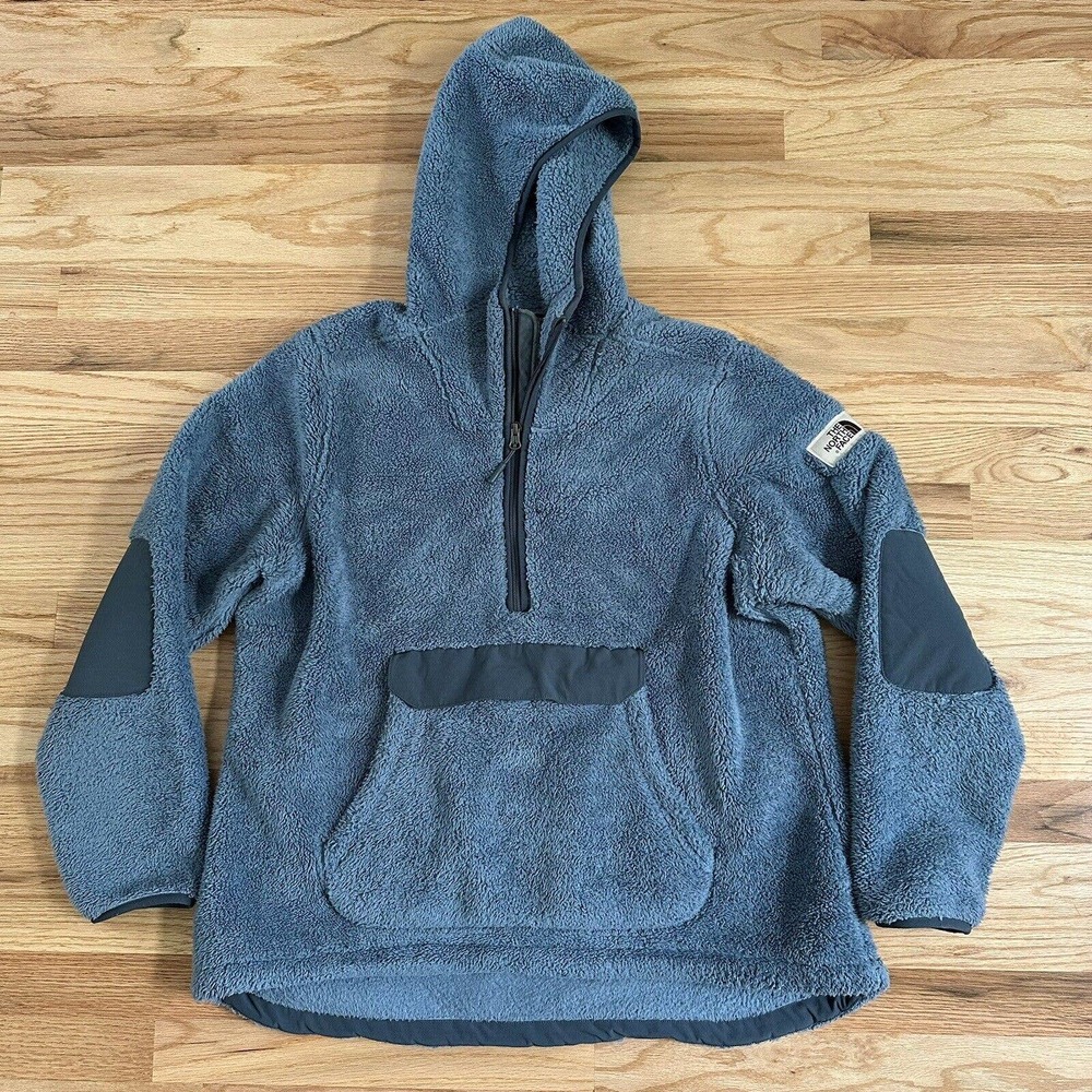 Women's The North Face Teal Blue Campshire Anorak Pullover Fleece Jacket Sz XL
